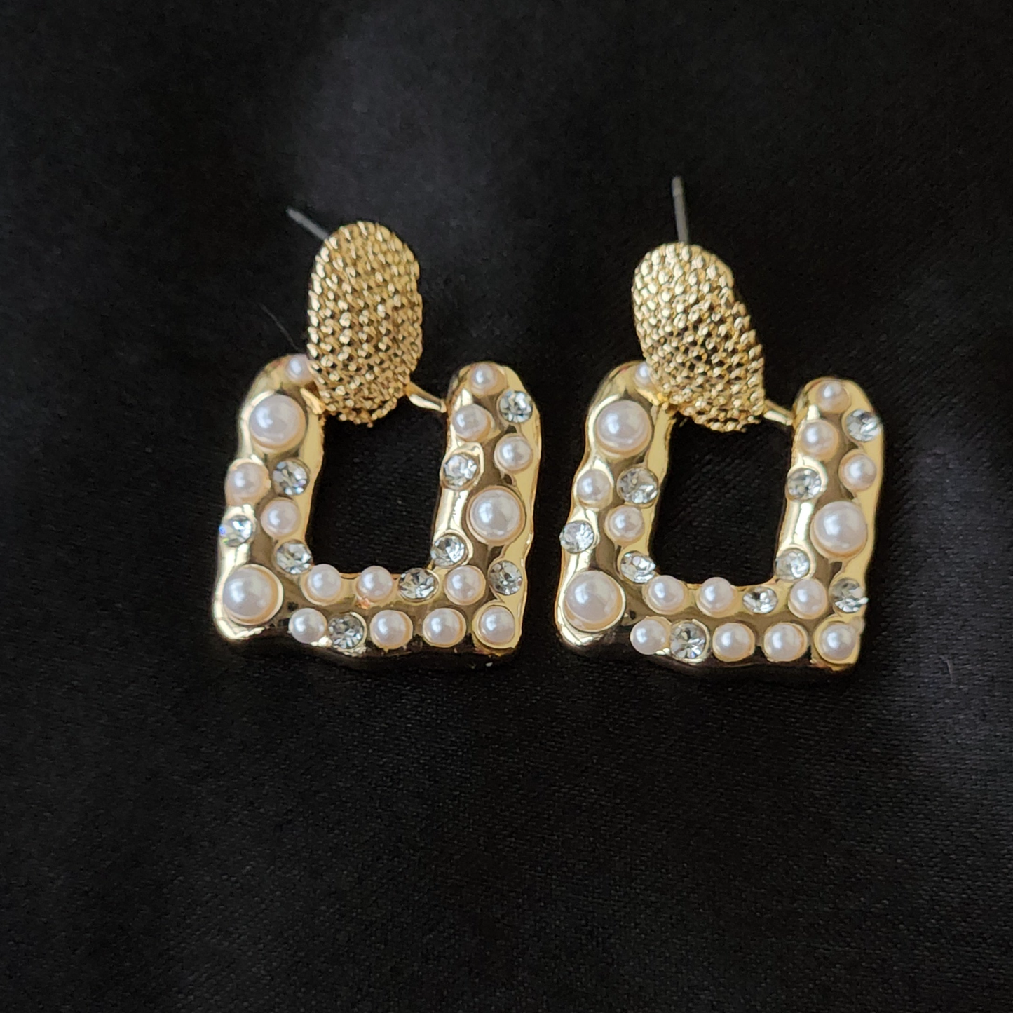 Pearl and Crystal Drop Earrings