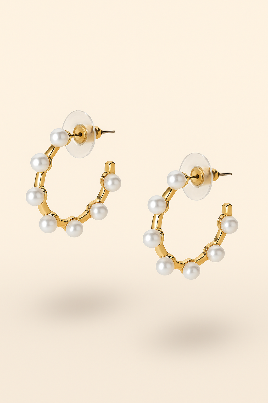 Classic Pearl Hoop Earrings