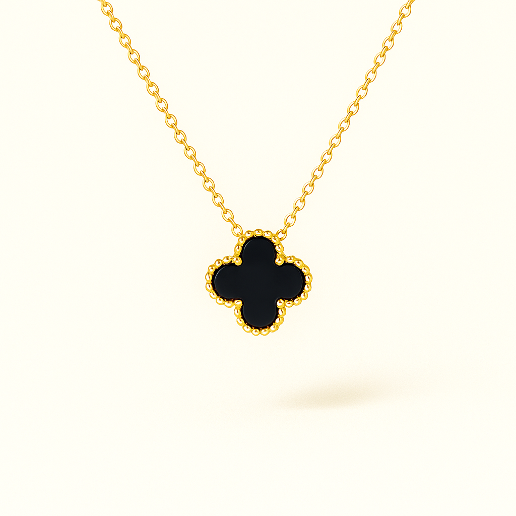Elegant White Clover Charm Necklace