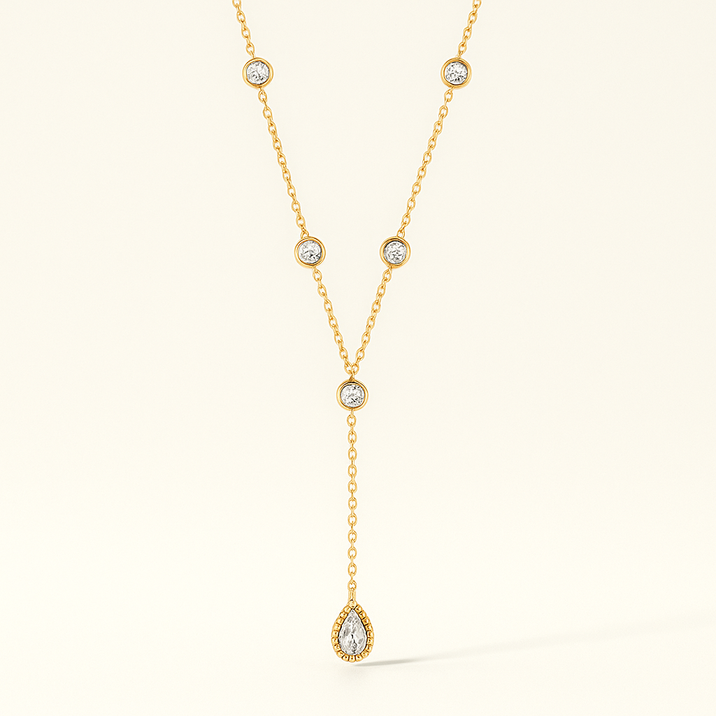 Ethereal Diamond Y Drop Necklace