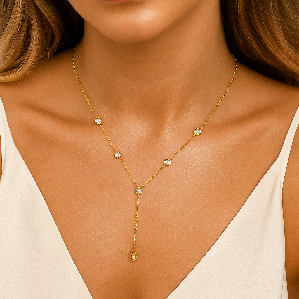 Ethereal Diamond Y Drop Necklace