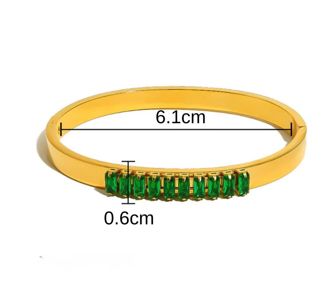 Emerald Baguette Crystal Bracelet