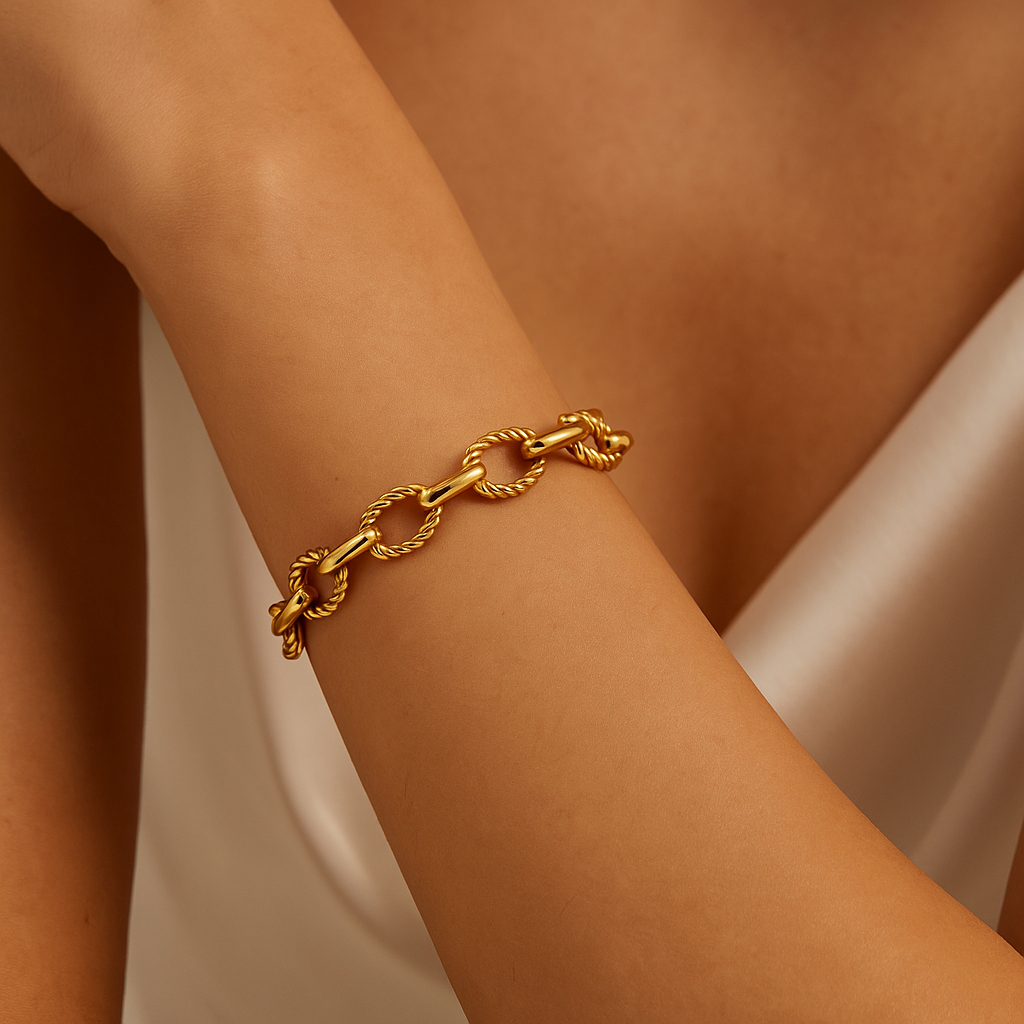 Twisted Rope Link Chain Bracelet