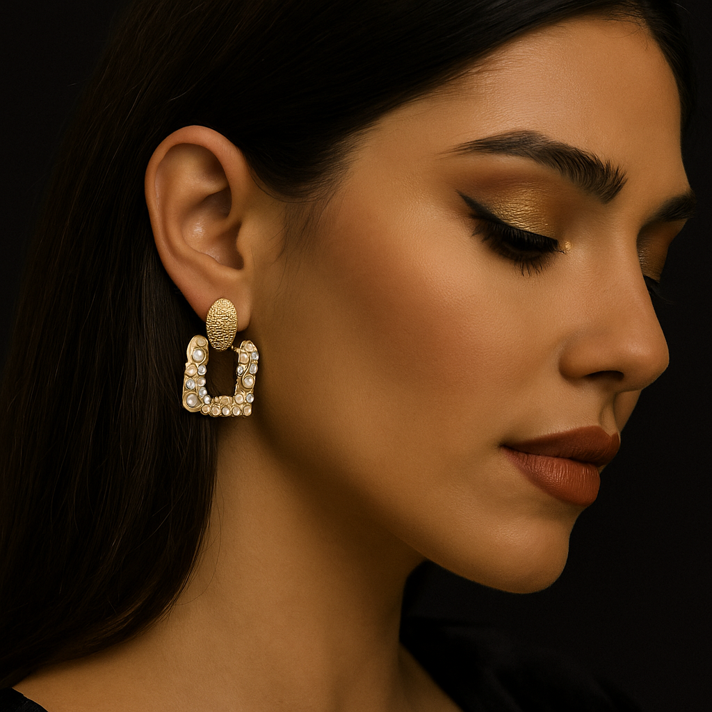 Pearl and Crystal Drop Earrings