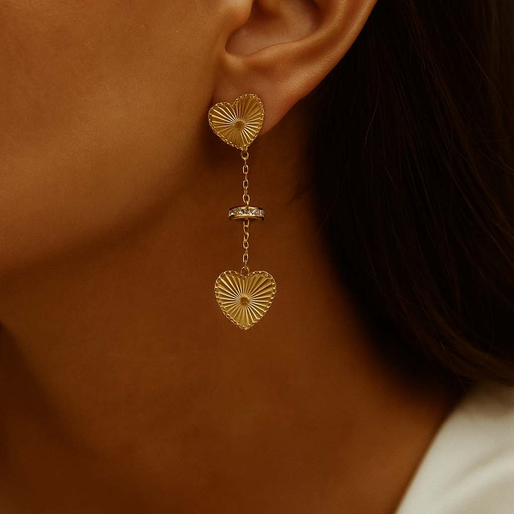 Radiant Heart Drop Earrings