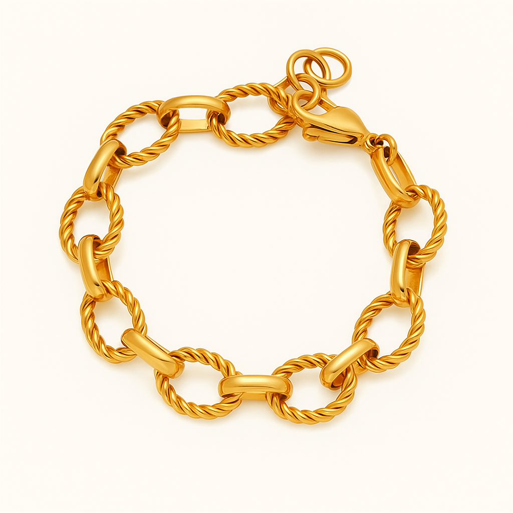 Twisted Rope Link Chain Bracelet