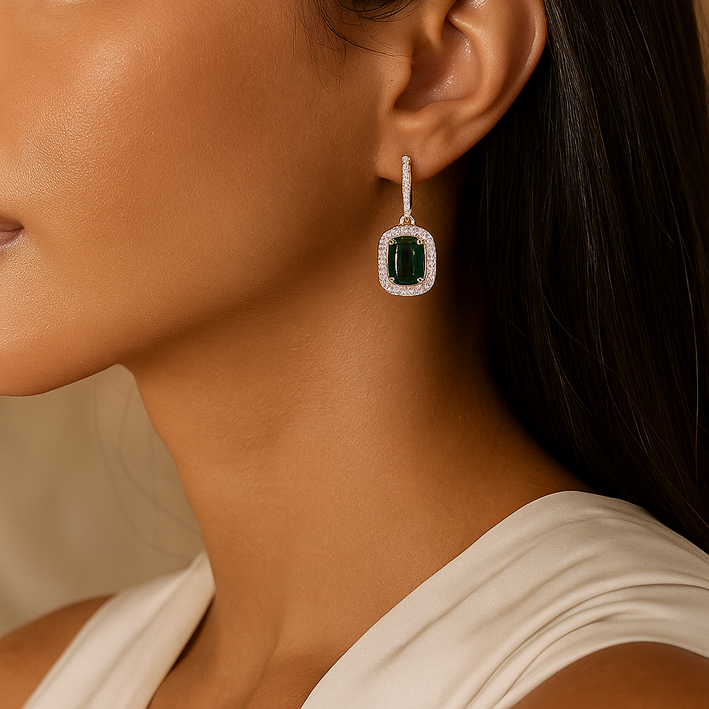 Emerald Radiance Drop Earrings