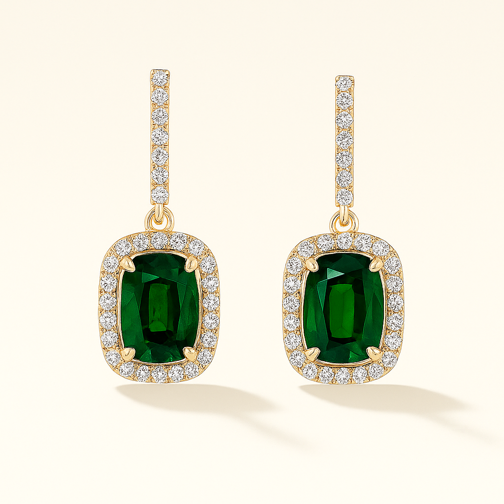 Emerald Radiance Drop Earrings