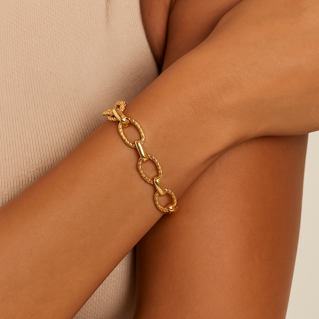 Twisted Rope Link Chain Bracelet