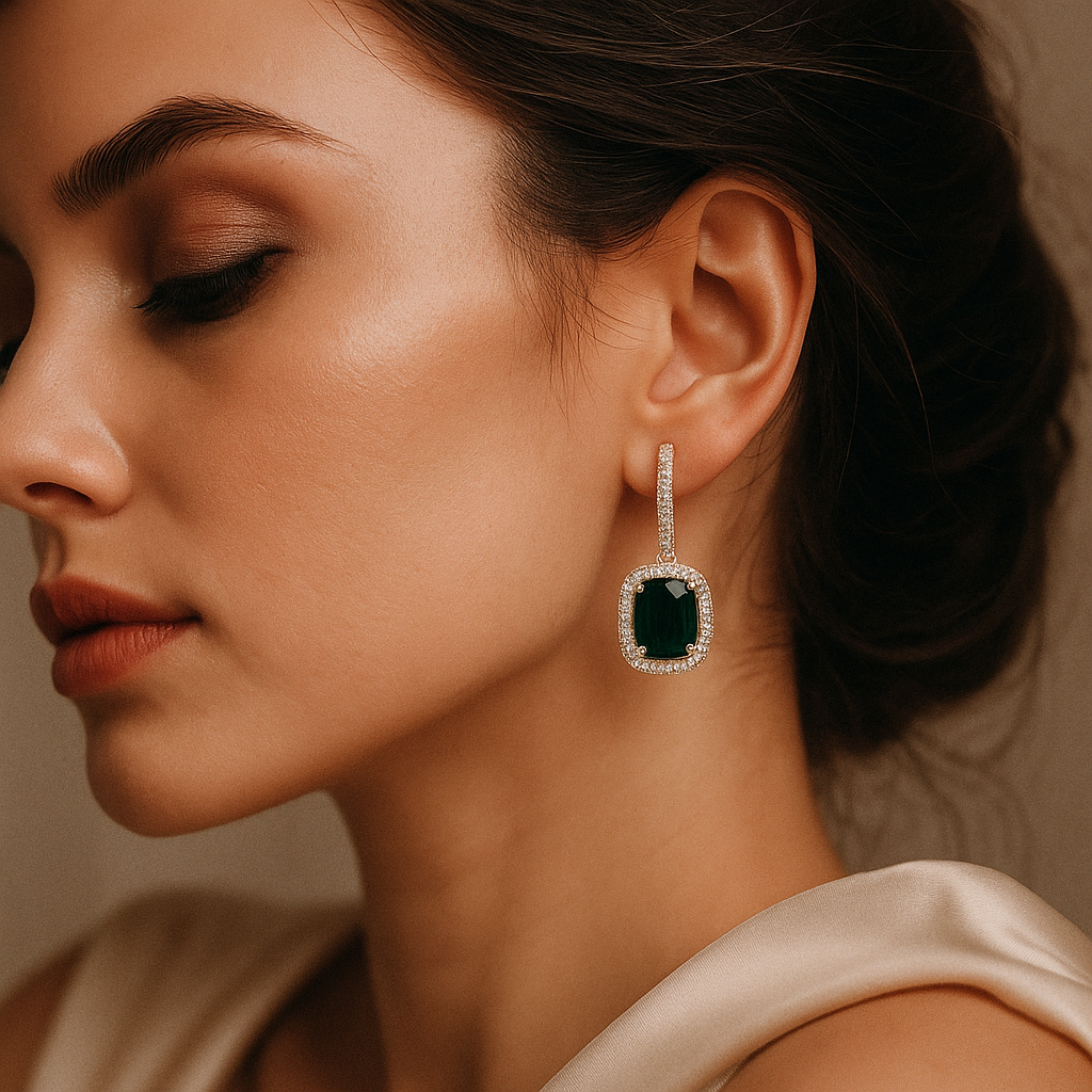 Emerald Radiance Drop Earrings