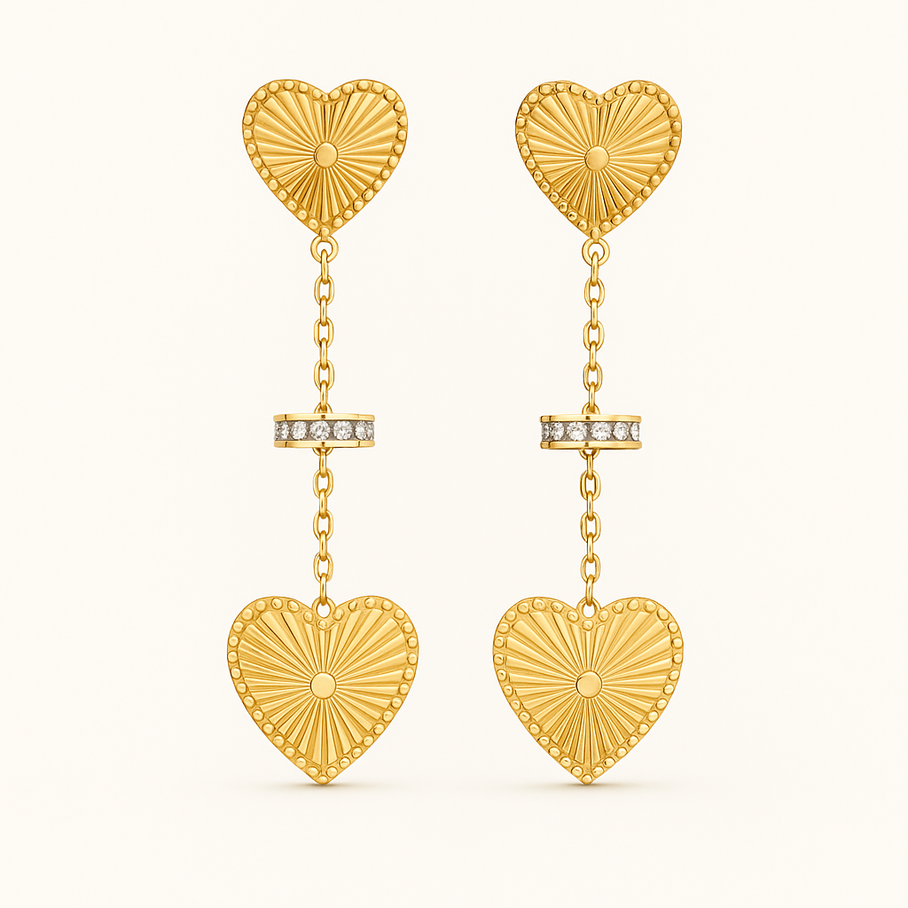 Radiant Heart Drop Earrings