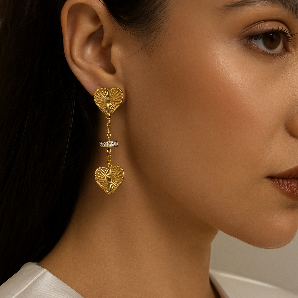 Radiant Heart Drop Earrings