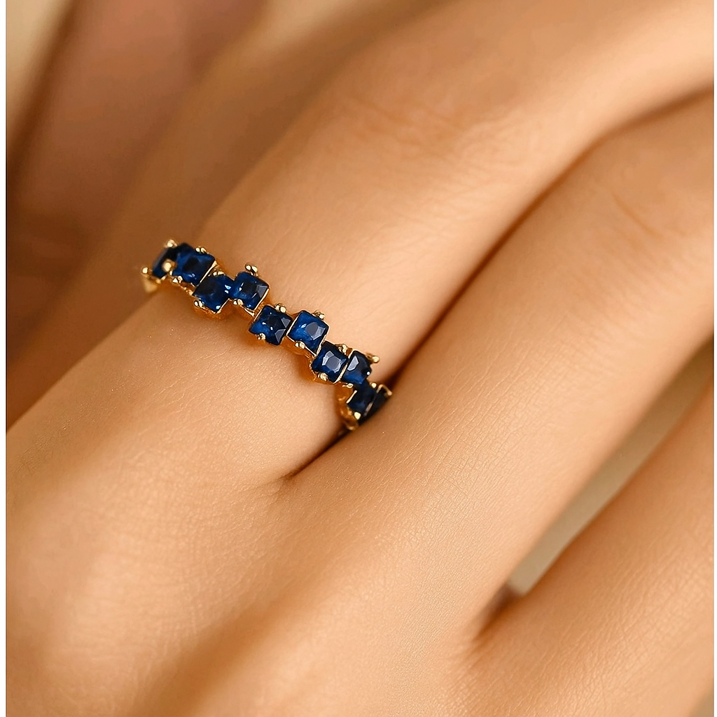Blue Baguette Eternity Ring