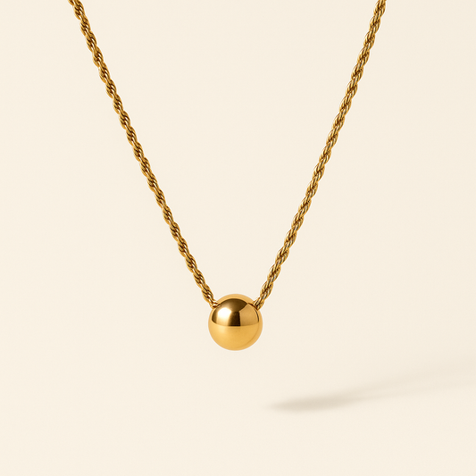Golden Sphere Pendant Necklace