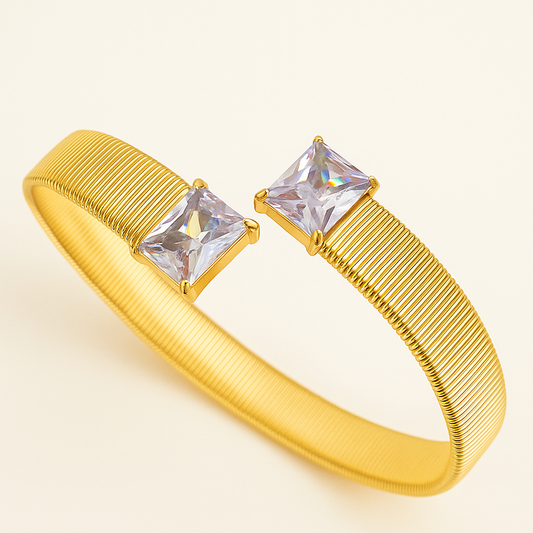 Radiant Duo Square Cut Cuff Bracelet