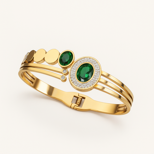 Emerald-Green Stone Bracelet