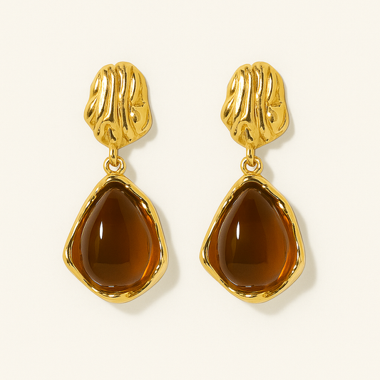 Teardrop Amber Earrings