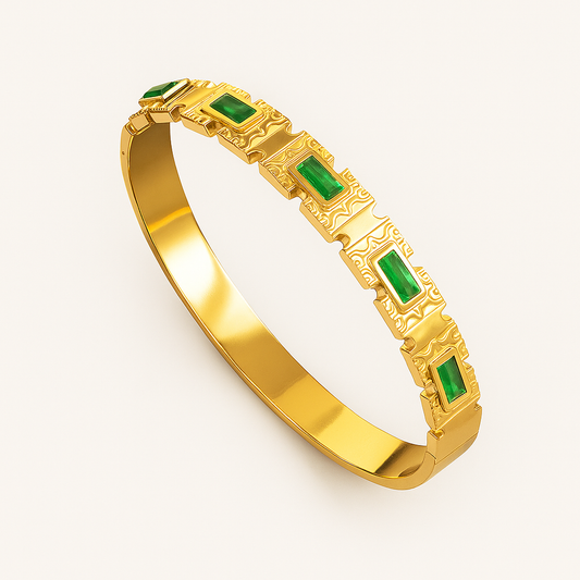 Regal Emerald Bangle Bracelet