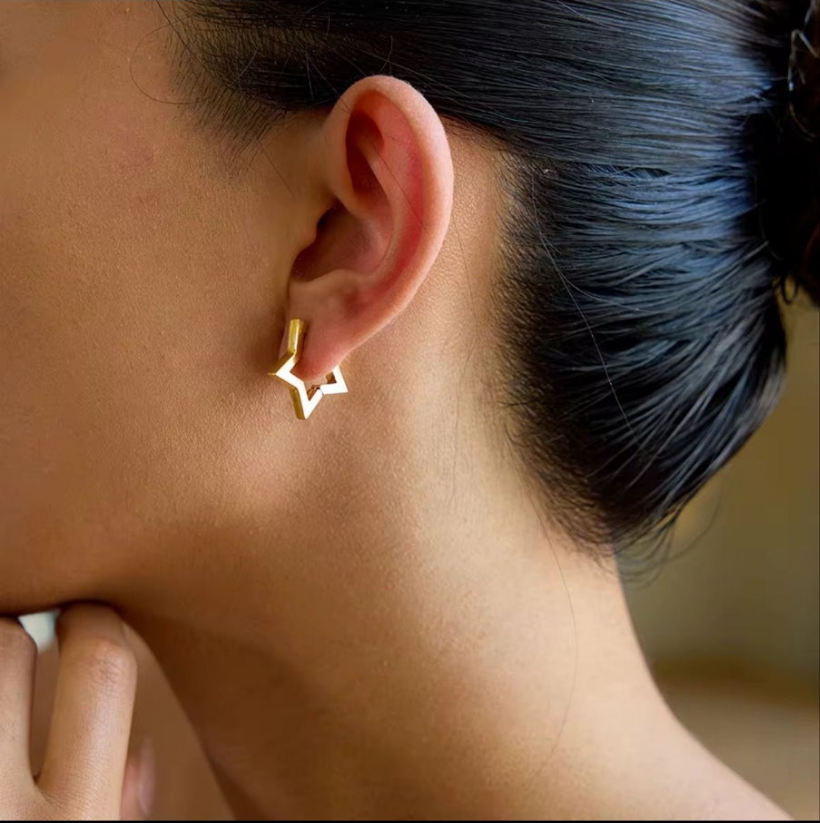 Star Hoop Earrings