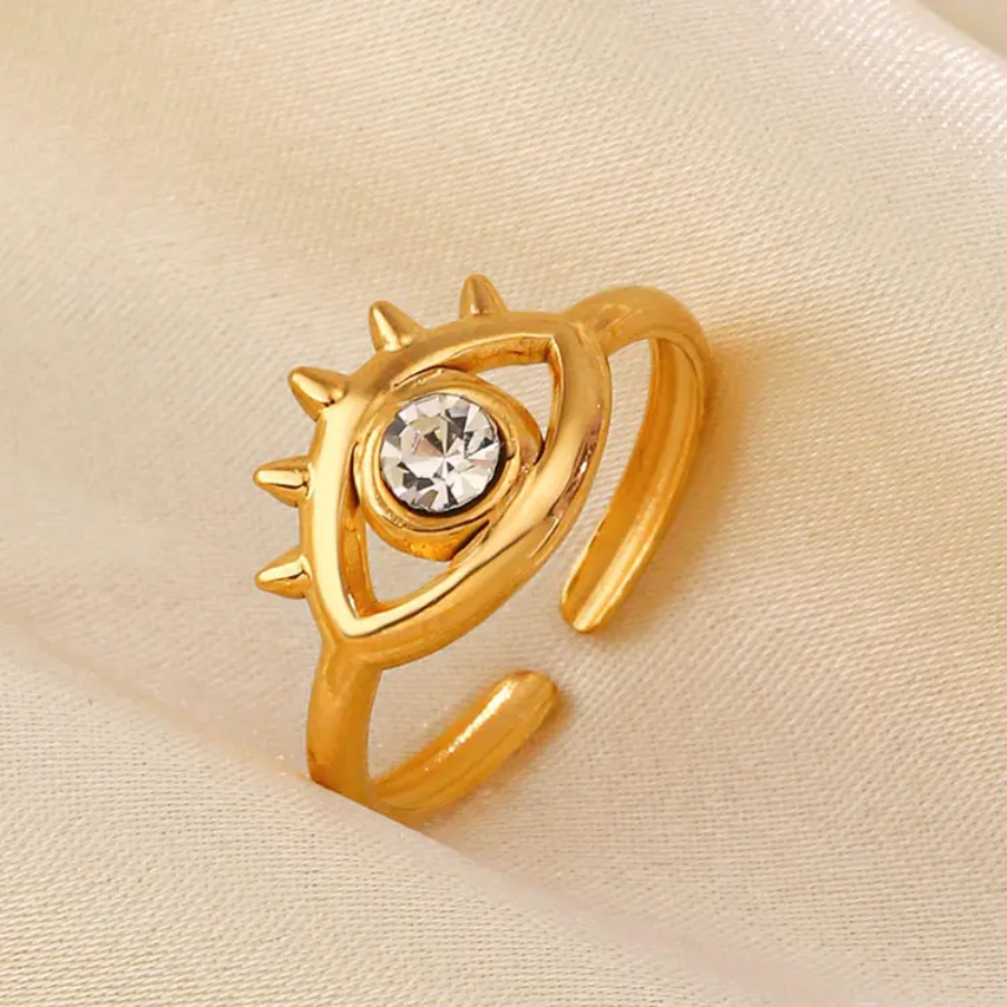 Evil Eye Crystal Adjustable Ring