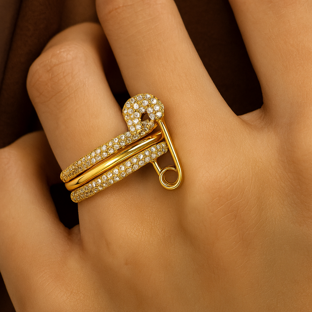 Safety Pin Statement Ring