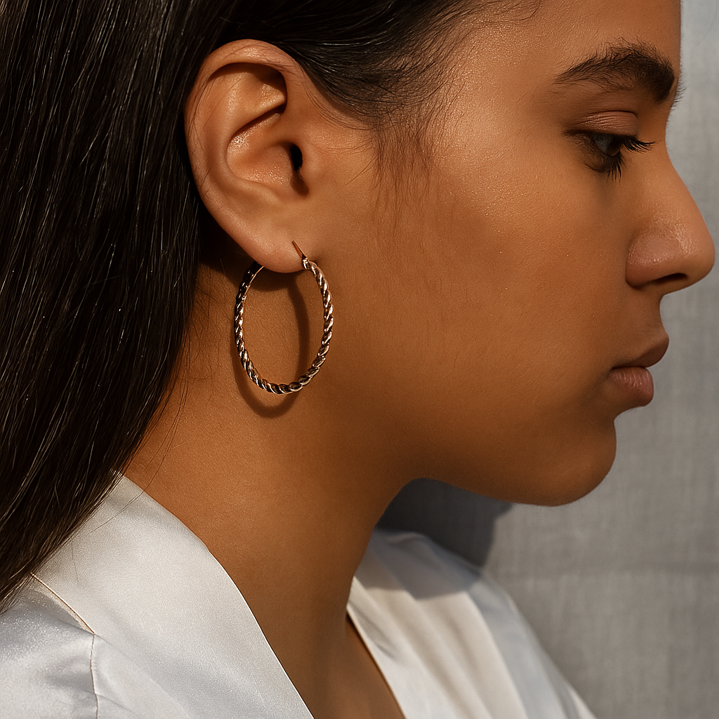 Twisted Gold Hoop Earrings