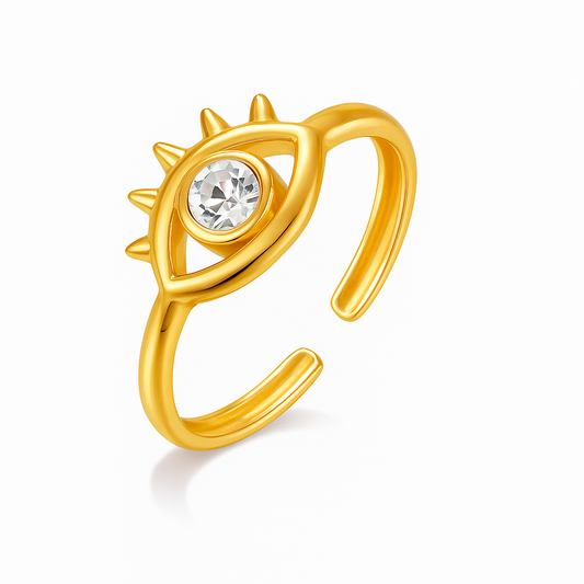 Evil Eye Crystal Adjustable Ring