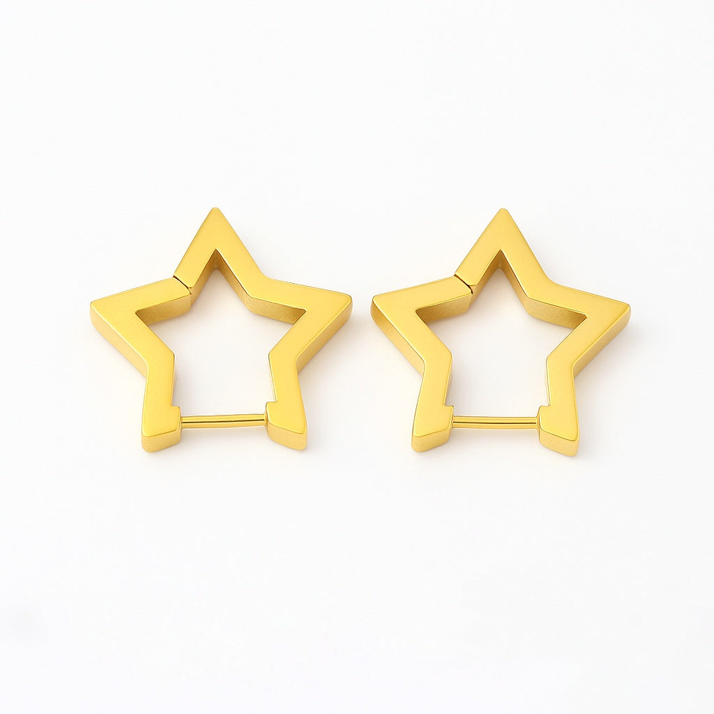 Star Hoop Earrings