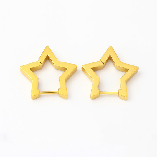 Star Hoop Earrings