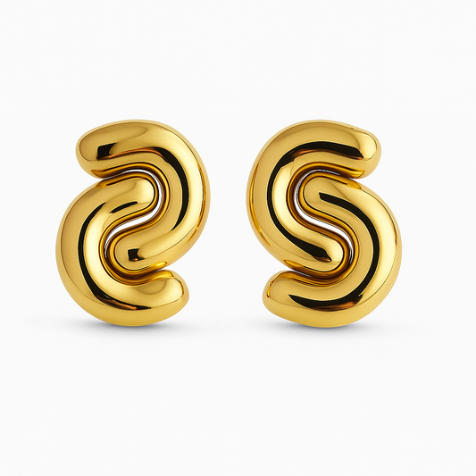 Bold Sculptural Twist Stud Earrings