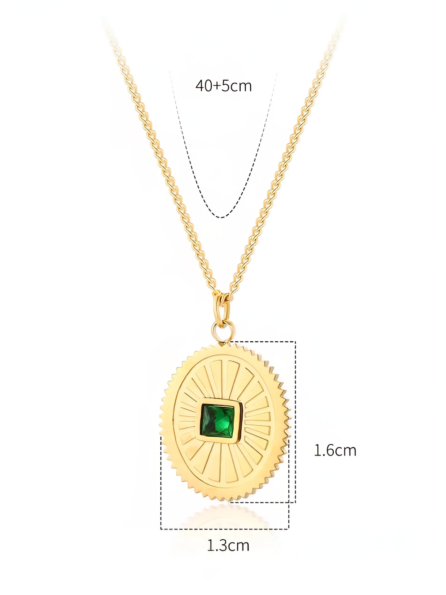 Emerald Medallion Pendant Necklace