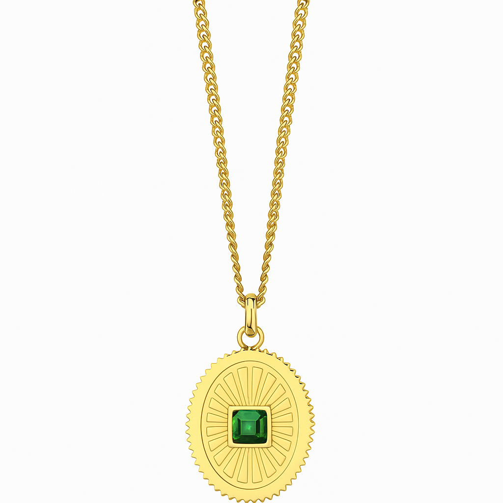 Emerald Medallion Pendant Necklace