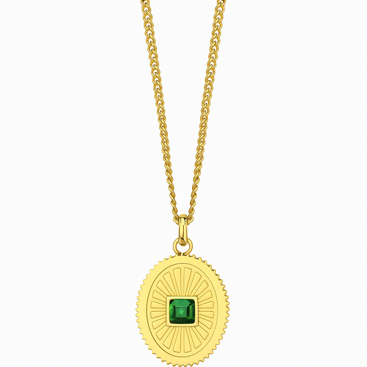 Emerald Medallion Pendant Necklace