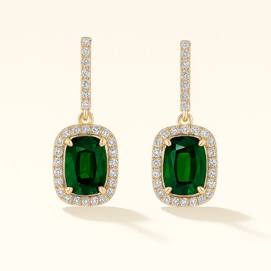 Emerald Radiance Drop Earrings