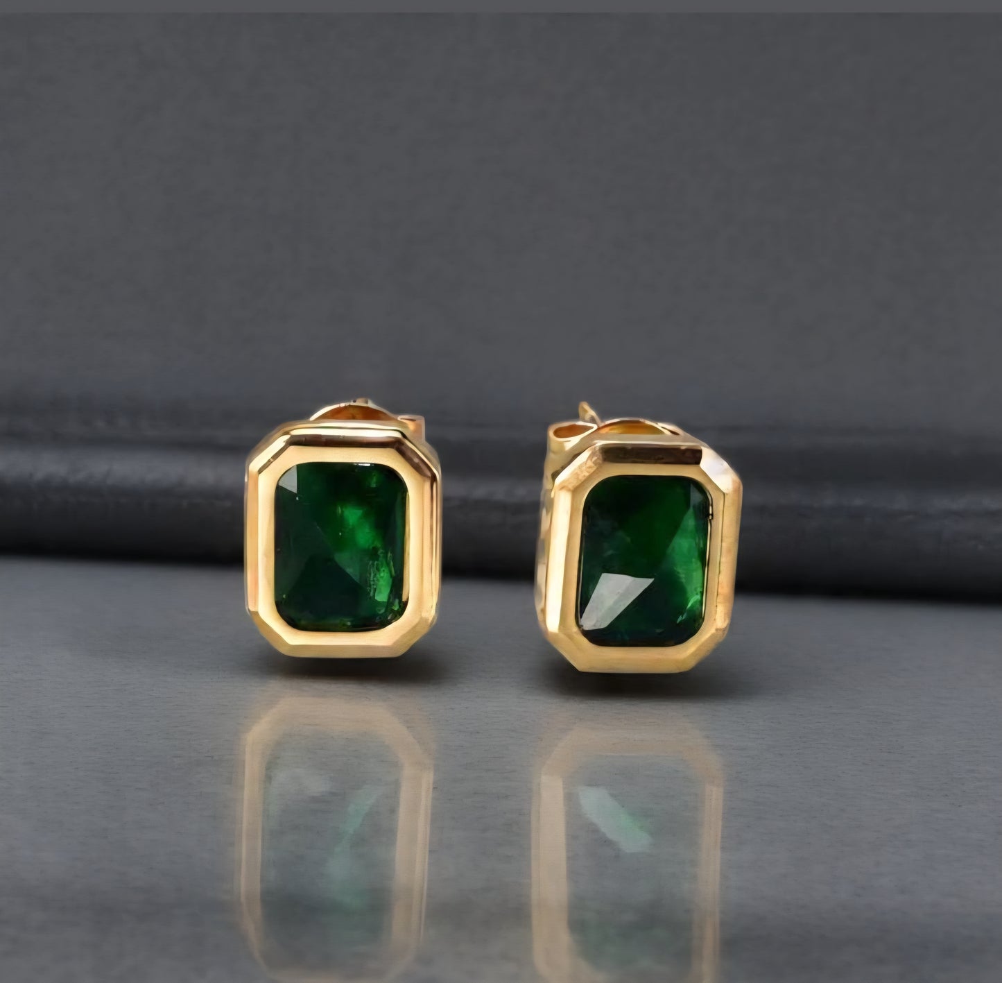 Emerald Green Crystal Stud Earrings