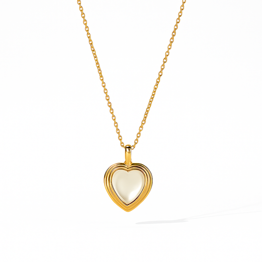 Classic White Heart Pendant Necklace