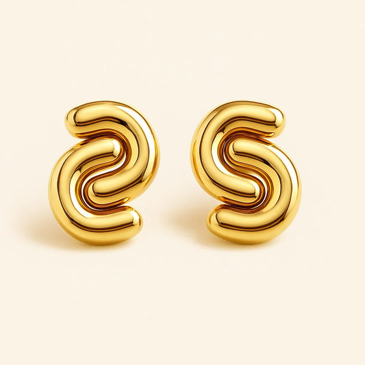 Bold Sculptural Twist Stud Earrings