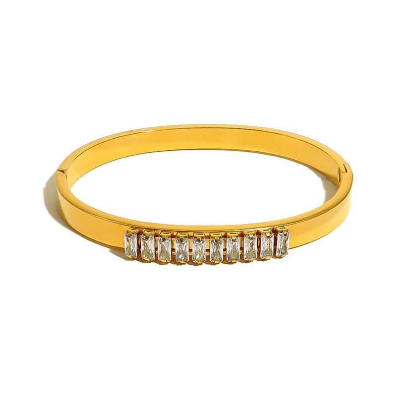 Emerald Baguette Crystal Bracelet