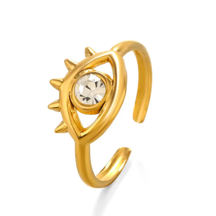 Evil Eye Crystal Adjustable Ring