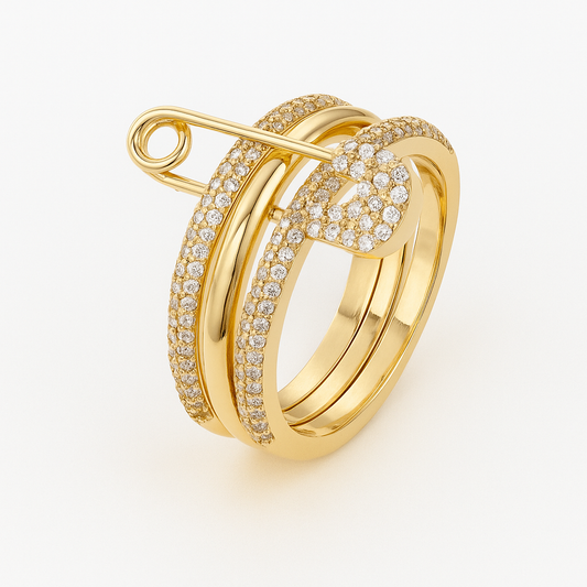 Safety Pin Statement Ring