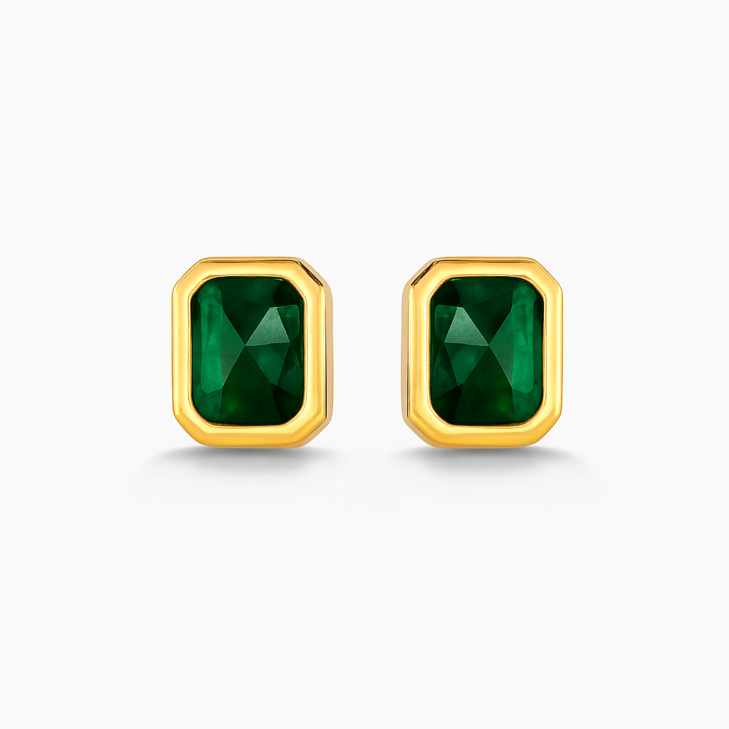 Emerald Green Crystal Stud Earrings