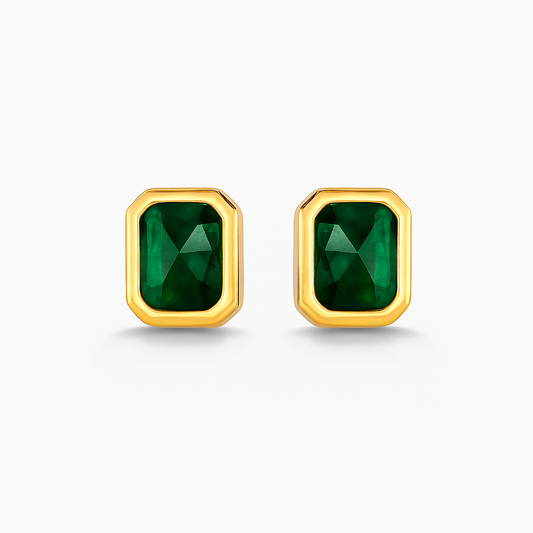 Emerald Green Crystal Stud Earrings
