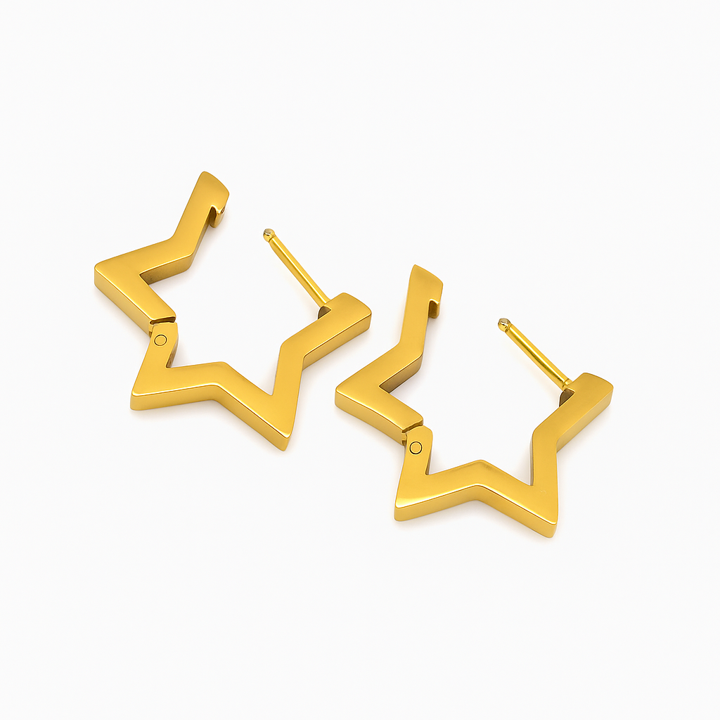 Star Hoop Earrings