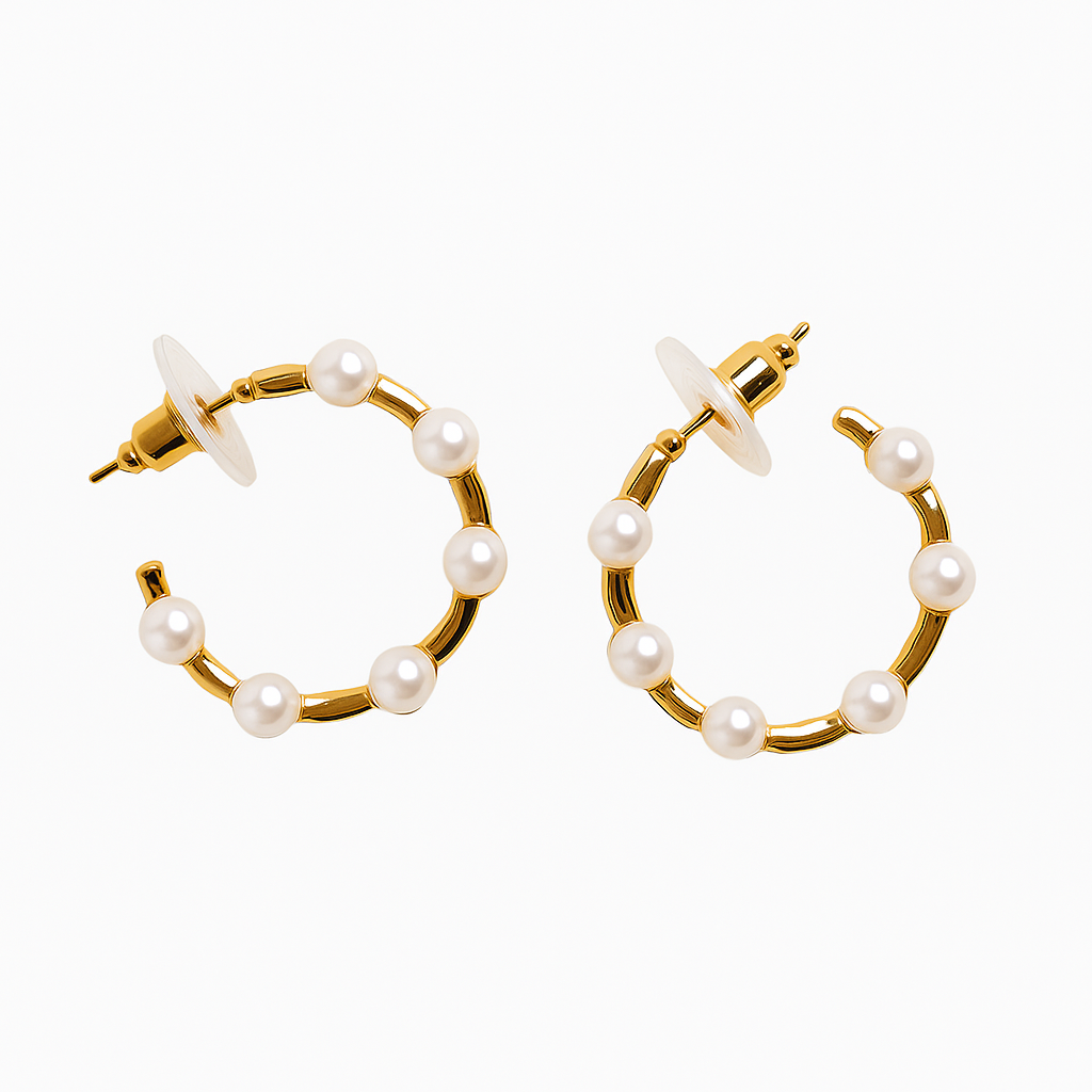 Classic Pearl Hoop Earrings